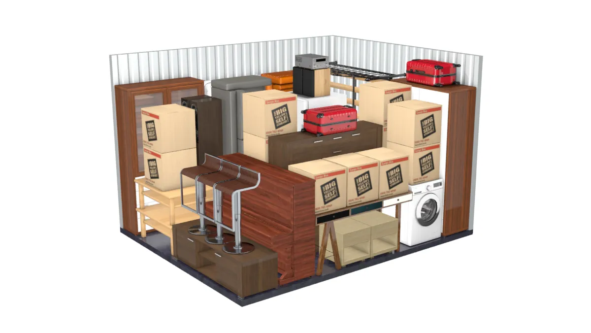 Example of filled 120 square foot room