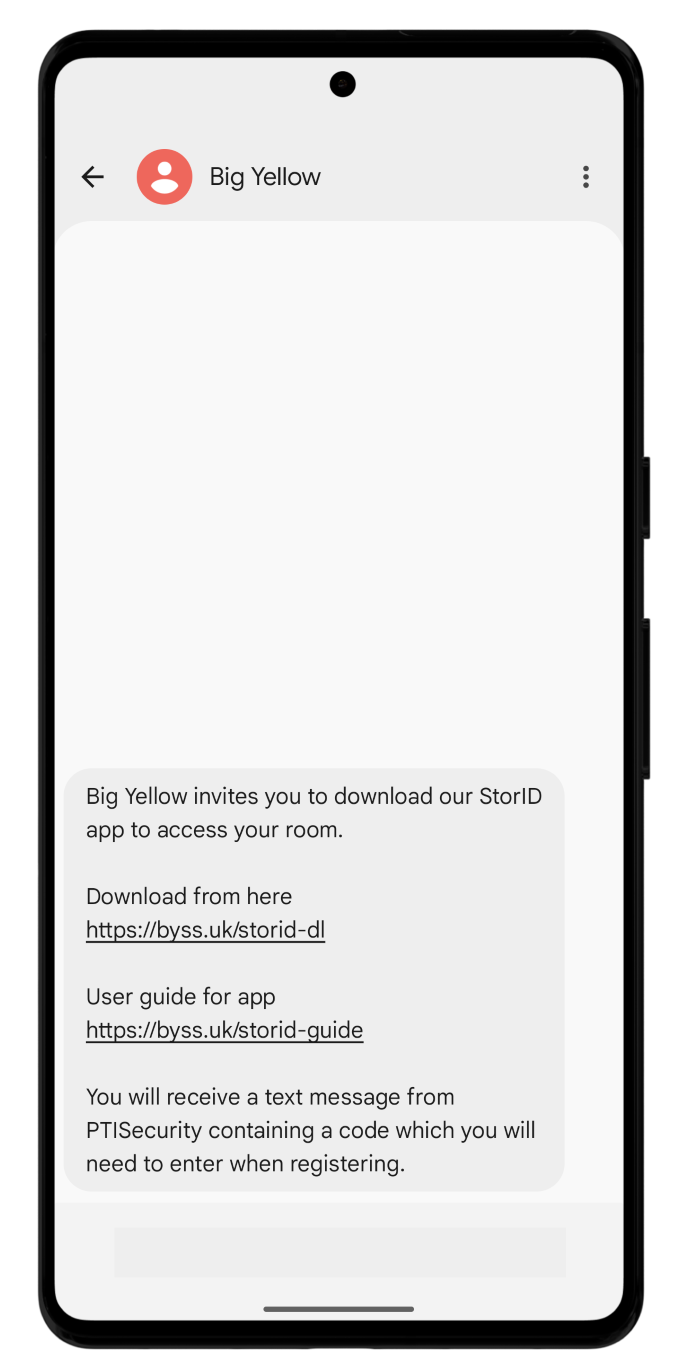 01 - Big Yellow StorID SMS