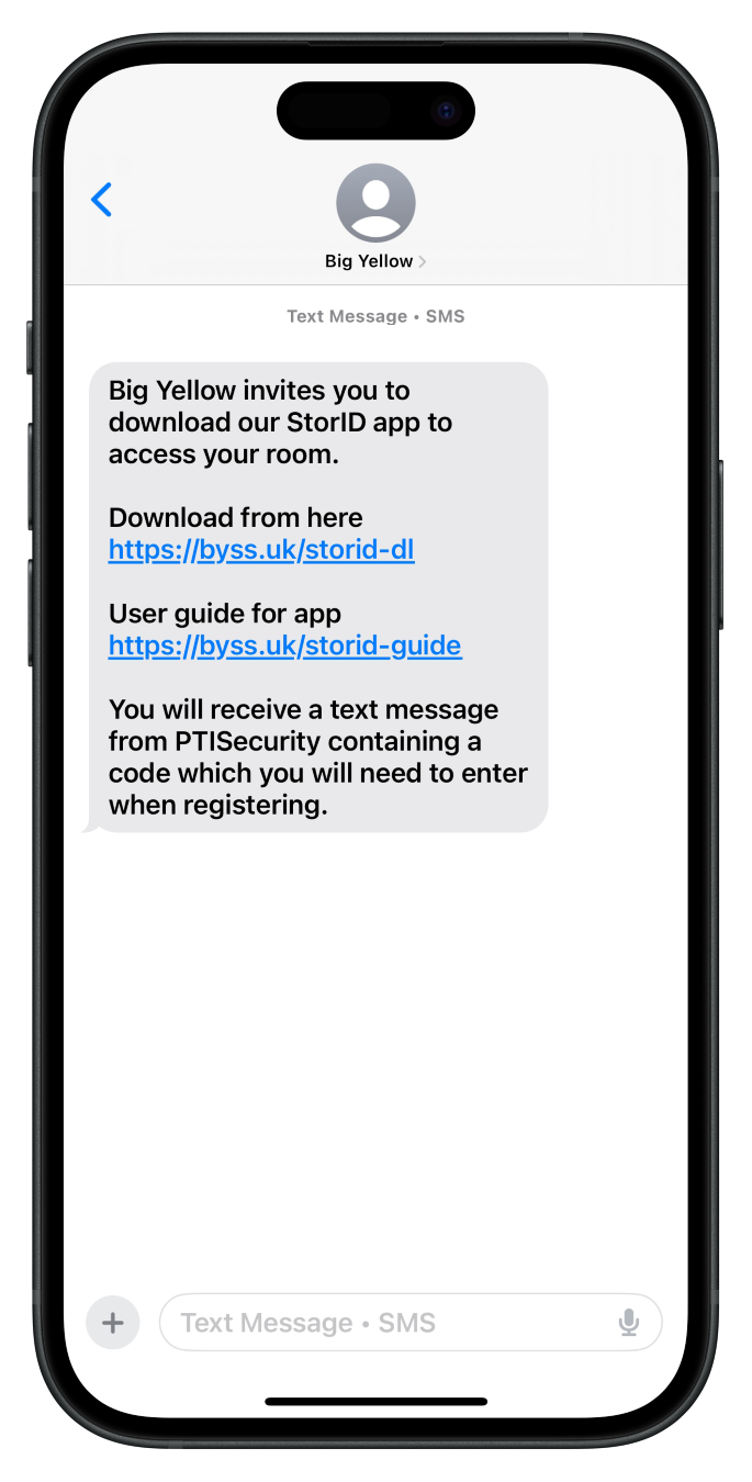 01 - Big Yellow StorID SMS